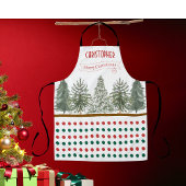 Naam Wit Rood Groen Botanisch Vrolijk Kerstfeest Schort