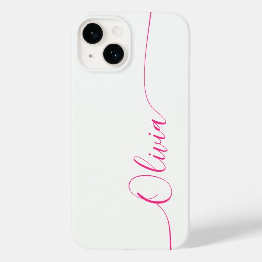 Naam wit roze legant kalligrafie Case-Mate iPhone case (Achterkant)