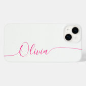 Naam wit roze legant kalligrafie Case-Mate iPhone case (Achterkant (horizontaal))