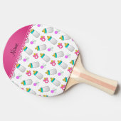 Naam witte baby flesfles met maatpacifier tafeltennisbatje (Zijkant)