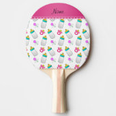 Naam witte baby flesfles met maatpacifier tafeltennisbatje (Voorkant)