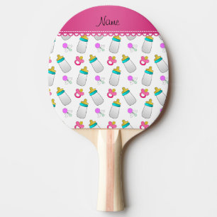 Naam witte baby flesfles met maatpacifier tafeltennisbatje