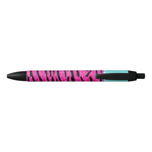 Naam witte eenhoorn hete roze glitter zebra strepe zwarte inkt pen (Achterkant)