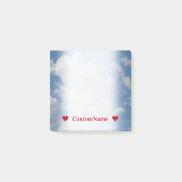  naam + witte/grijze wolken en blauwe hemel post-it® notes