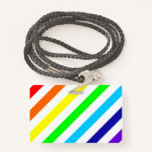 Naam witte regenboogstrips / Pronoun-badge Badge (Achterkant met draagriem)