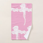 Naam Witte Rozen Roze Cadeau Bad Handdoek (Handdoek)