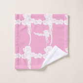 Naam Witte Rozen Roze Cadeau Bad Handdoek (Wasdoekje)