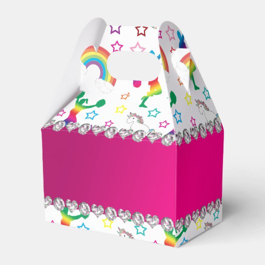Naam witte voorhoofdregenboogeenhoorns bedankdoosjes (Achterkant)