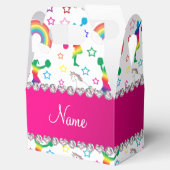 Naam witte voorhoofdregenboogeenhoorns bedankdoosjes (Geopend)