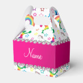 Naam witte voorhoofdregenboogeenhoorns bedankdoosjes (Voorkant Zijde)