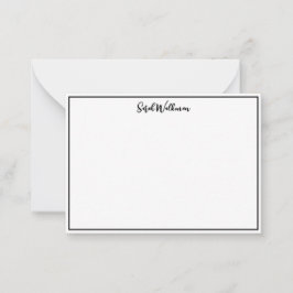 Naam & Witzwart Minimalistisch Notitiekaartje