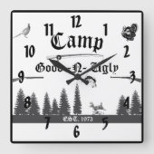 Naam Woodland Scenes Camp Vierkante Klok (Voorkant)