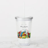 Naam wortelvogels acryl drinkbeker (Voorkant)