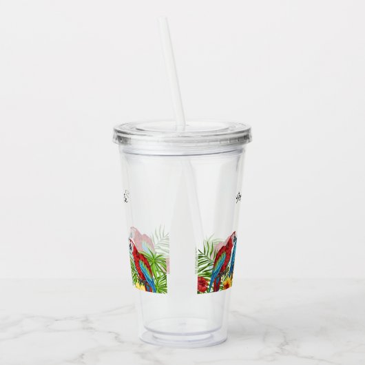 Naam wortelvogels acryl drinkbeker (Links)