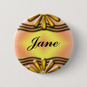Naam Yellow Ronde Button 5,7 Cm