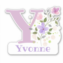 Naam Yvonne met de Letter Y Sticker Uitknippen