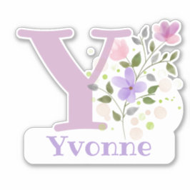 Naam Yvonne met de Letter Y Sticker Uitknippen