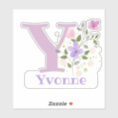 Naam Yvonne met Letter Y Sticker Cut-Out (Vel)