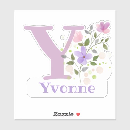 Naam Yvonne met Letter Y Sticker Cut-Out (Vel)