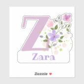 Naam Zara met de letter Z Sticker Uitknippen (Vel)