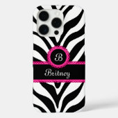 Naam zebra monogram Case-Mate iPhone case (Achterkant)