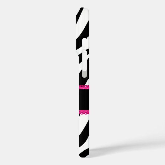 Naam zebra monogram Case-Mate iPhone case (Achterkant / Links)