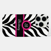 Naam zebra monogram Case-Mate iPhone case (Achterkant (horizontaal))