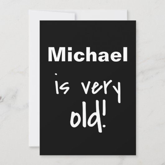 Naam Zeer oud Omzettend 40 Zwarte Dag Uitnodiging (Voorkant)