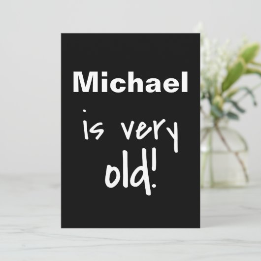 Naam Zeer oud Omzettend 40 Zwarte Dag Uitnodiging (Staand voorkant)