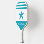  naam zeesterkreeft turquoise blauw kuststrand pickleball paddle (Links)