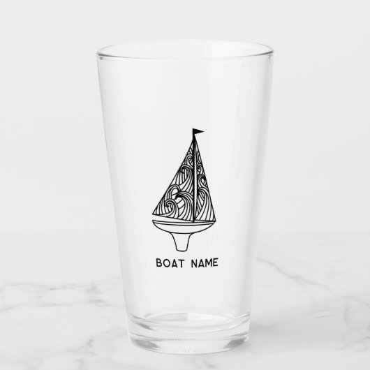 Naam zeilboot glas (Voorkant)