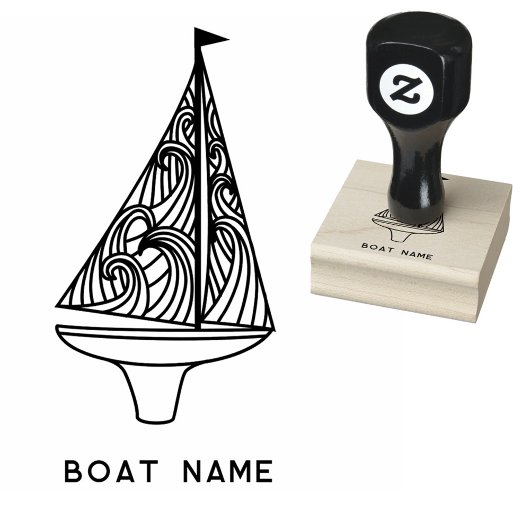 Naam zeilboot rubberstempel
