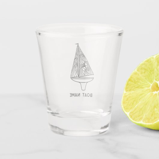 Naam zeilboot shot glas (Achterkant)