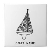 Naam zeilboot tegeltje (Voorkant)