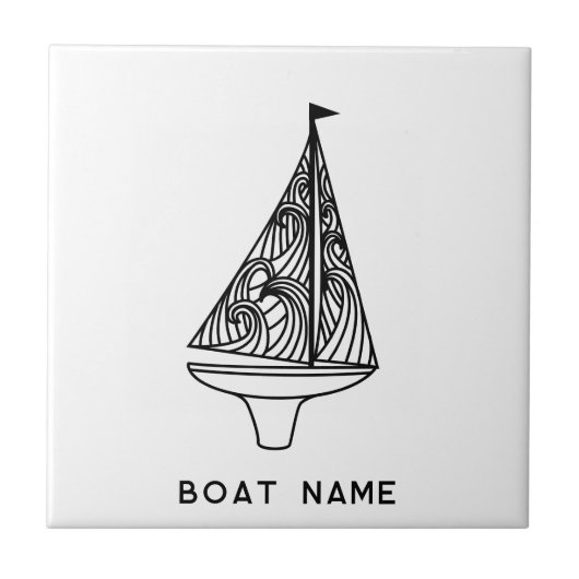 Naam zeilboot tegeltje (Voorkant)