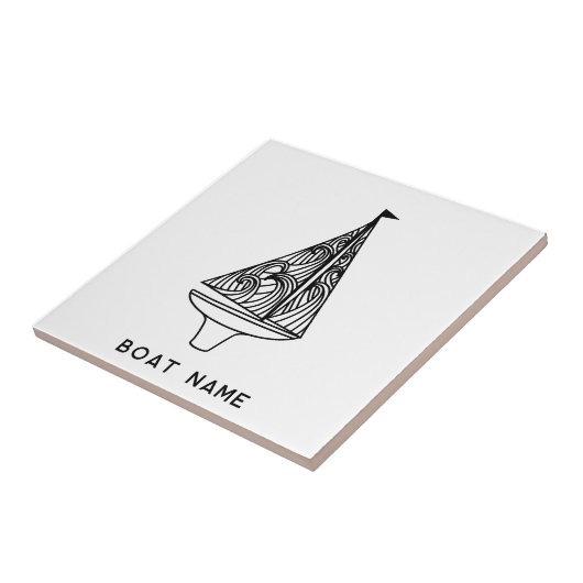 Naam zeilboot tegeltje (Zijkant)
