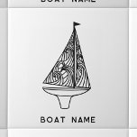 Naam zeilboot tegeltje<br><div class="desc">Voeg je eigen bootnaam toe aan dit moderne zeilbootontwerp. Perfect voor een boot,  meer of strandhuis of voor iedereen die houdt van zeilen.</div>