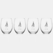 Naam zeilboot wijnglas zonder voet (Voorkant)