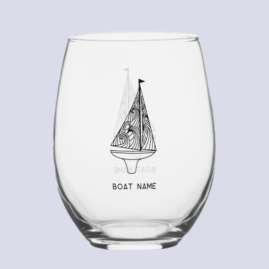 Naam zeilboot wijnglas zonder voet