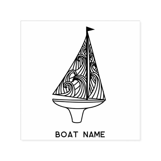 Naam zeilboot zelfinktende stempel (Design)