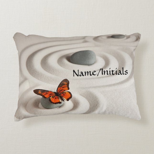 Naam, Zen Tuin, Geborsteld Polyester Yoga Accent Kussen (Voorkant)