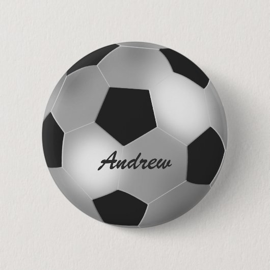  naam zilveren Voetbal knoppenbadjes Ronde Button 5,7 Cm (Voorkant)