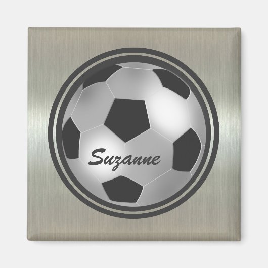 Naam zilveren Voetbal Magneten (Voorkant)