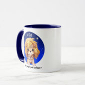 Naam Zodiac Astrosign Leo Waterverf Blue starsky Mok (Voorkant links)