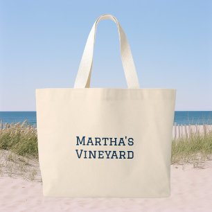 Naam zomervakantiebestemming grote tote bag