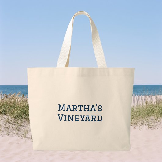 Naam zomervakantiebestemming grote tote bag