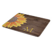 Naam zonnebloem Barn Wood monogram Snijplank (Hoek)