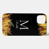 Naam zonnebloemmonogram Case-Mate iPhone case (Achterkant (horizontaal))