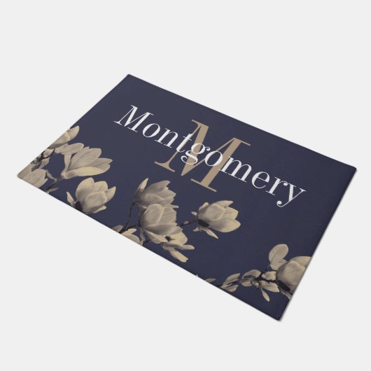 Naam Zuidelijke Magnolias & Midnight Blue Deurmat (Schuin)