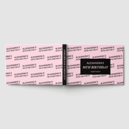 Naam Zwart Blos Roze Verjaardag Gastenboek